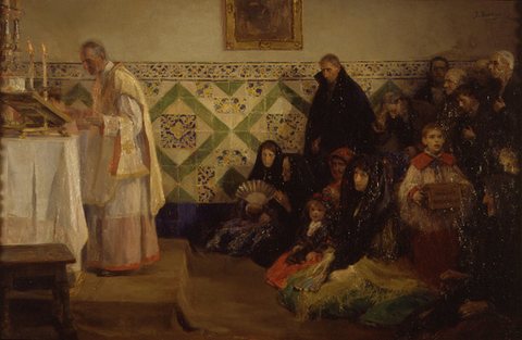 Jose Benlliure Oyendo misa Rocafort