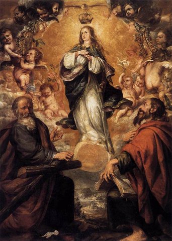 VALDES LEAL Juan de Virgin Of The Immaculate Conception With Sts Andrew And John The Baptist