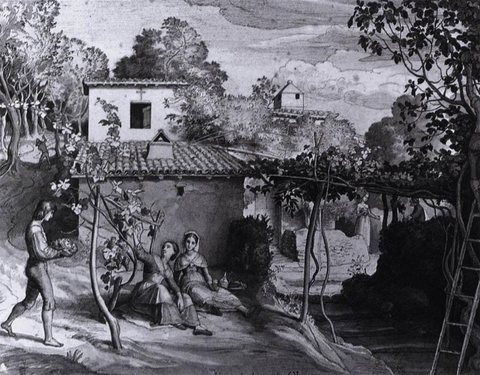 SCHNORR VON CAROLSFELD Julius The View Of The Archpriest In Olevano