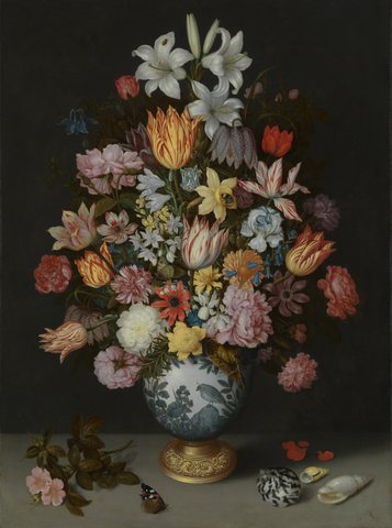 A Still Life of Flowers in a Wan-Li Vase