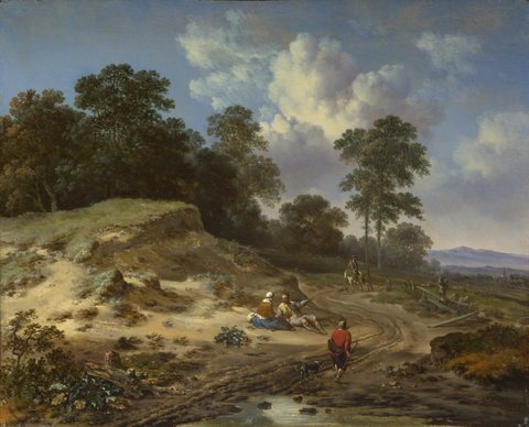 A Track by a Dune, with Peasants and a Horseman